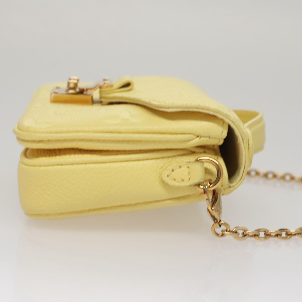 LOUIS VUITTON Monogram Empreinte Chain Micro Metis Bag Yellow LV Auth FF3954S