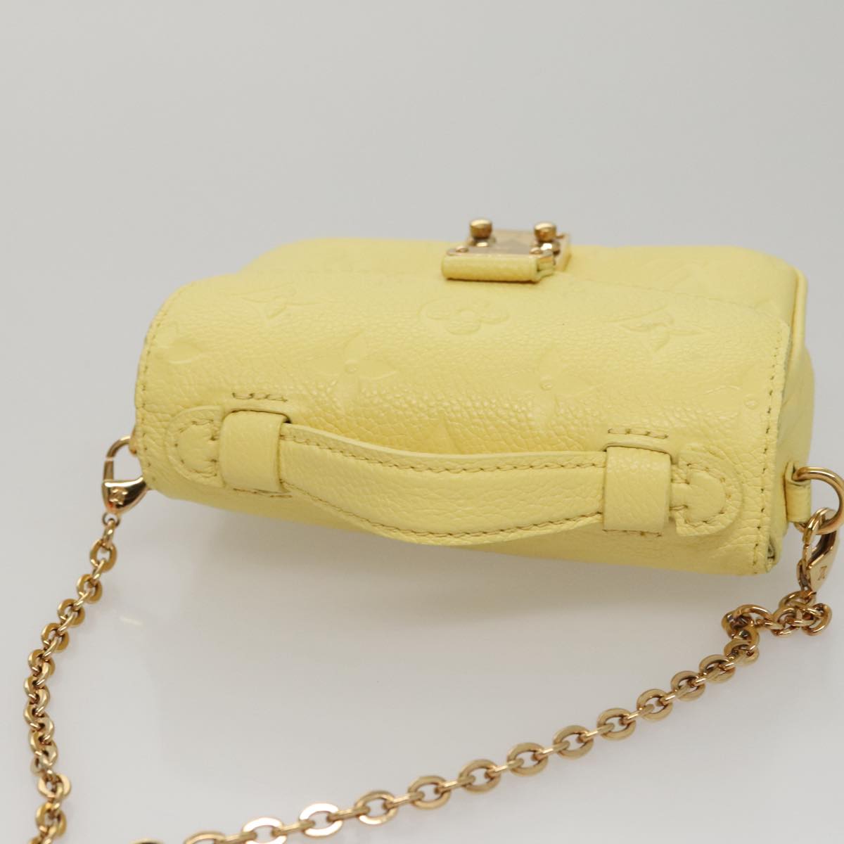 LOUIS VUITTON Monogram Empreinte Chain Micro Metis Bag Yellow LV Auth FF3954S