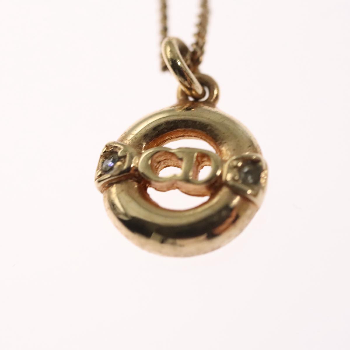 Christian Dior Necklace metal Gold Auth FF4664