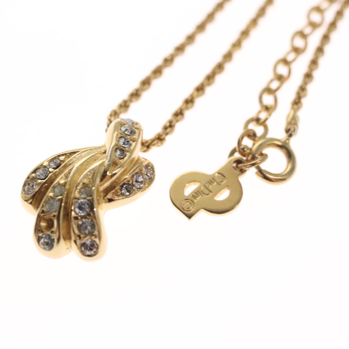 Christian Dior Necklace metal Gold Auth FF5523