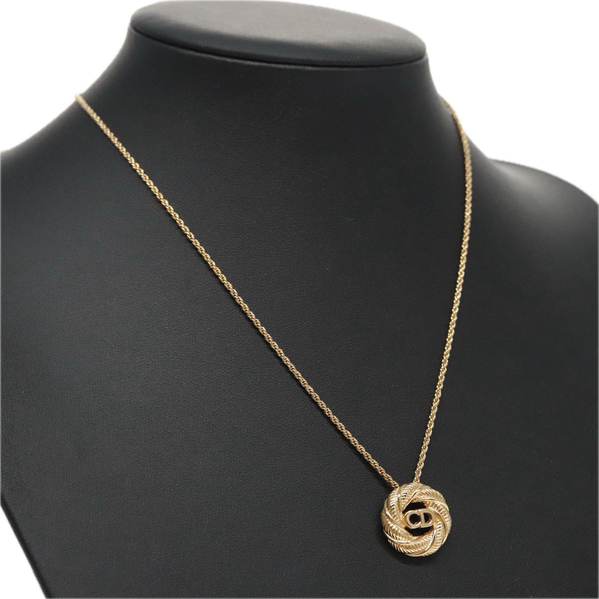 Christian Dior Necklace metal Gold Auth FF6330