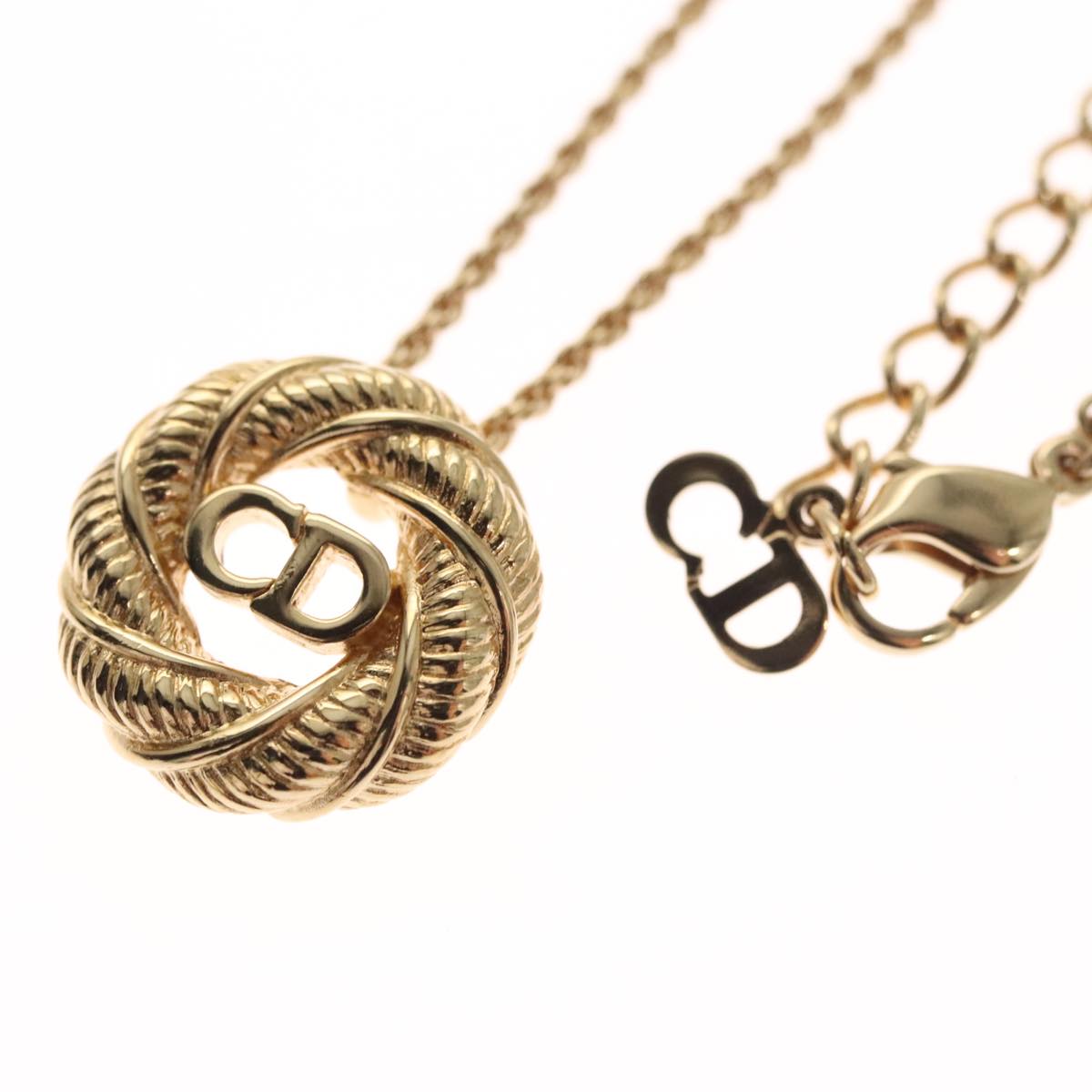 Christian Dior Necklace metal Gold Auth FF6330