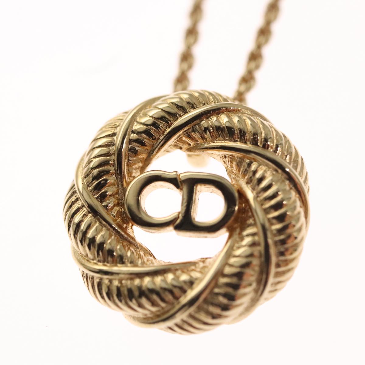 Christian Dior Necklace metal Gold Auth FF6330