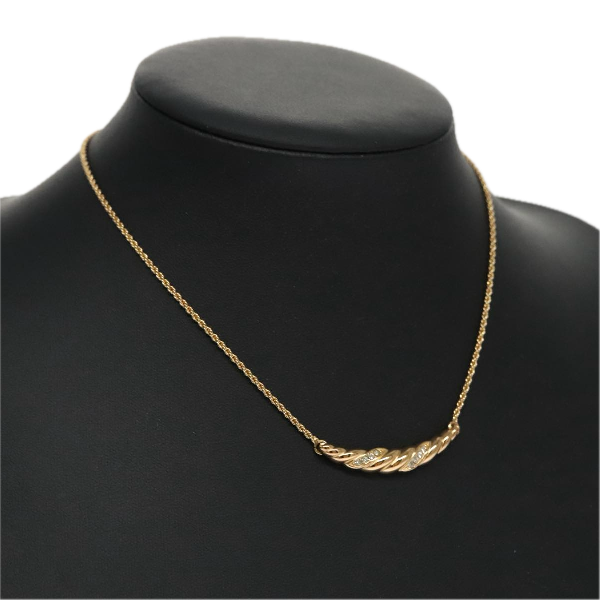Christian Dior Necklace metal Gold Auth FF6533
