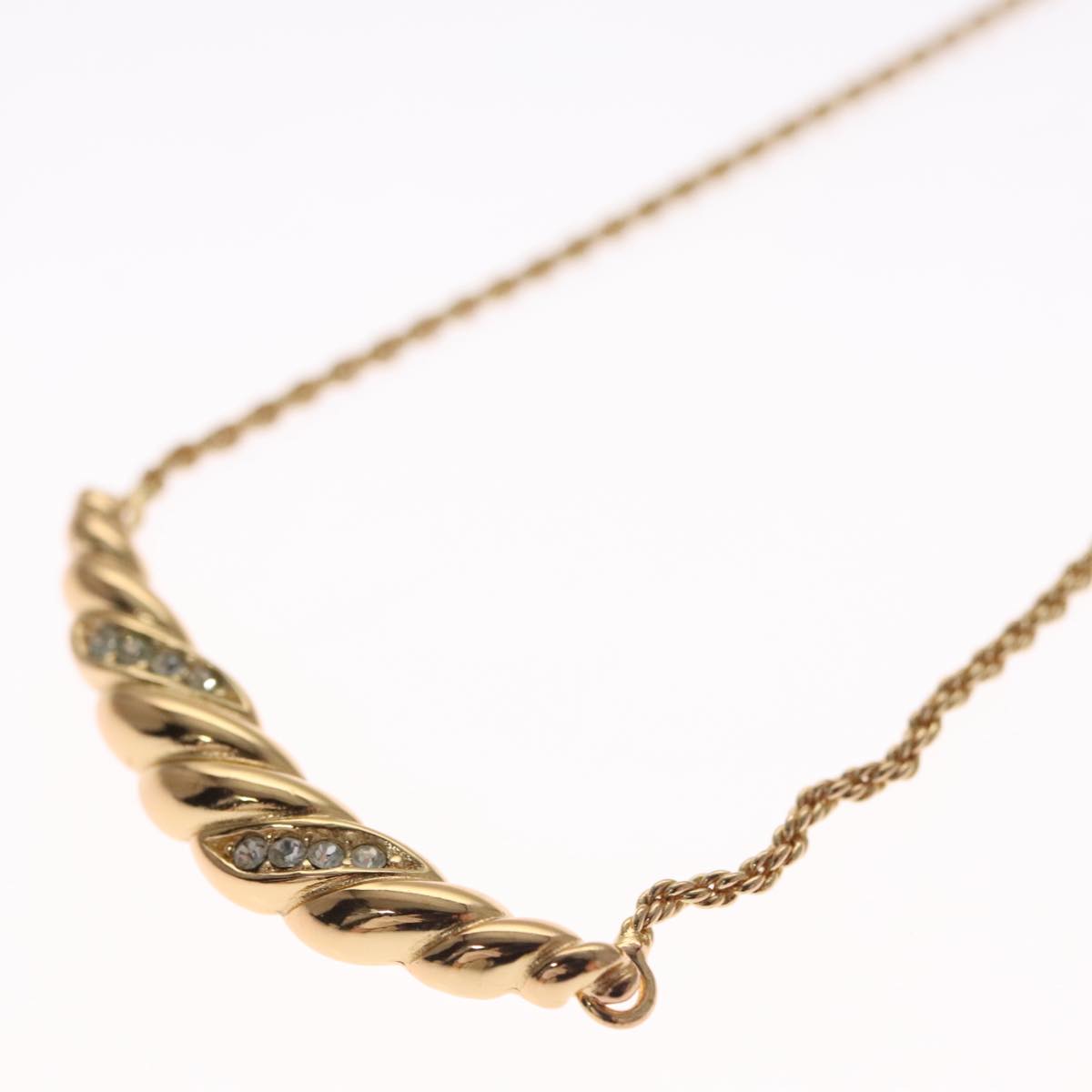 Christian Dior Necklace metal Gold Auth FF6533