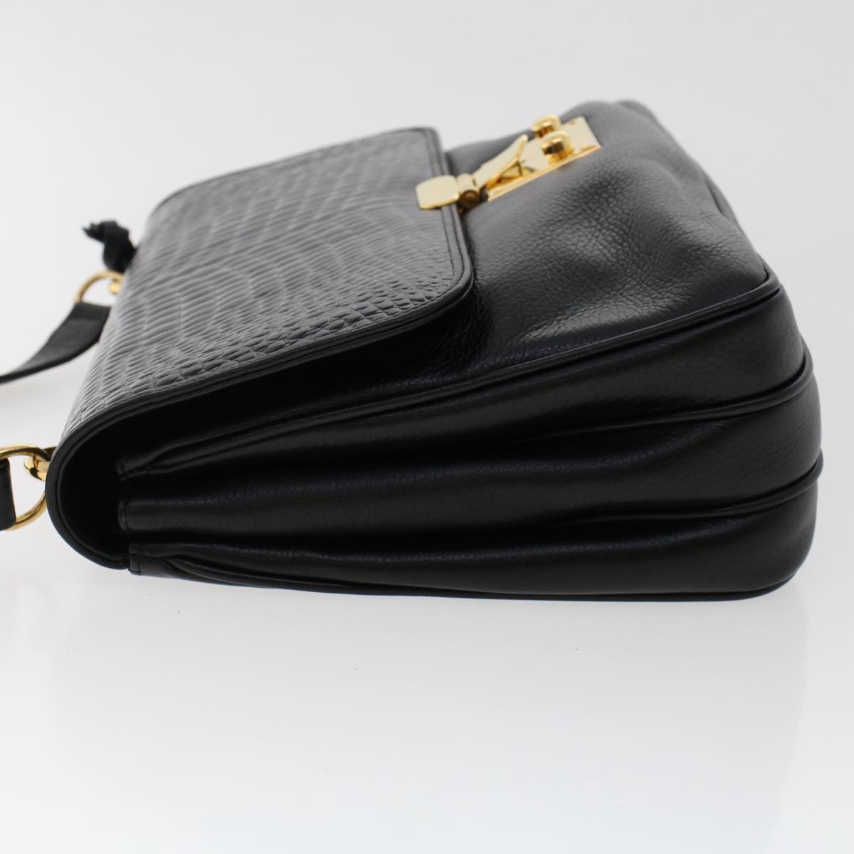 BALLY Shoulder Bag Patent leather Black Auth fm2583