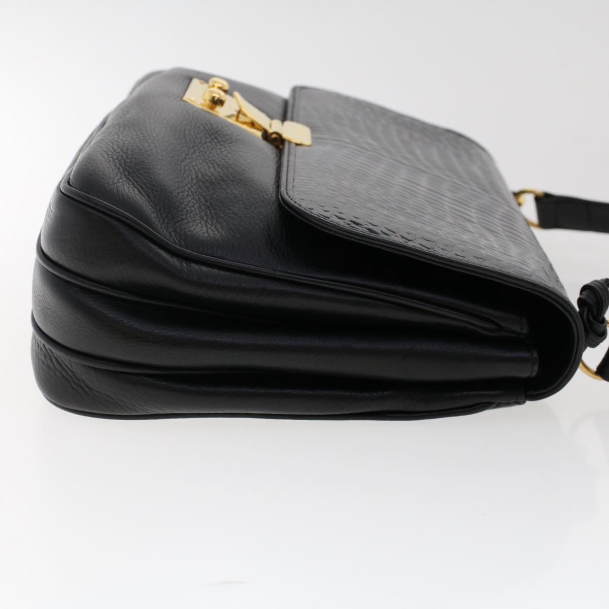 BALLY Shoulder Bag Patent leather Black Auth fm2583