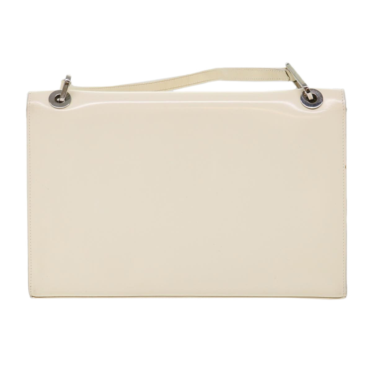 GUCCI Shoulder Bag Leather White 001•2058•3033 Auth fm2591