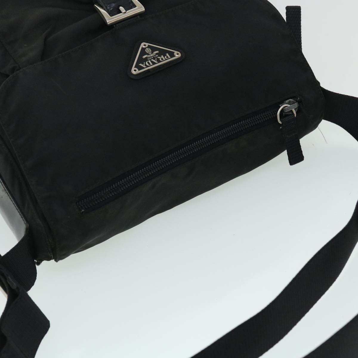 PRADA Shoulder Bag Nylon Black Auth fm2662