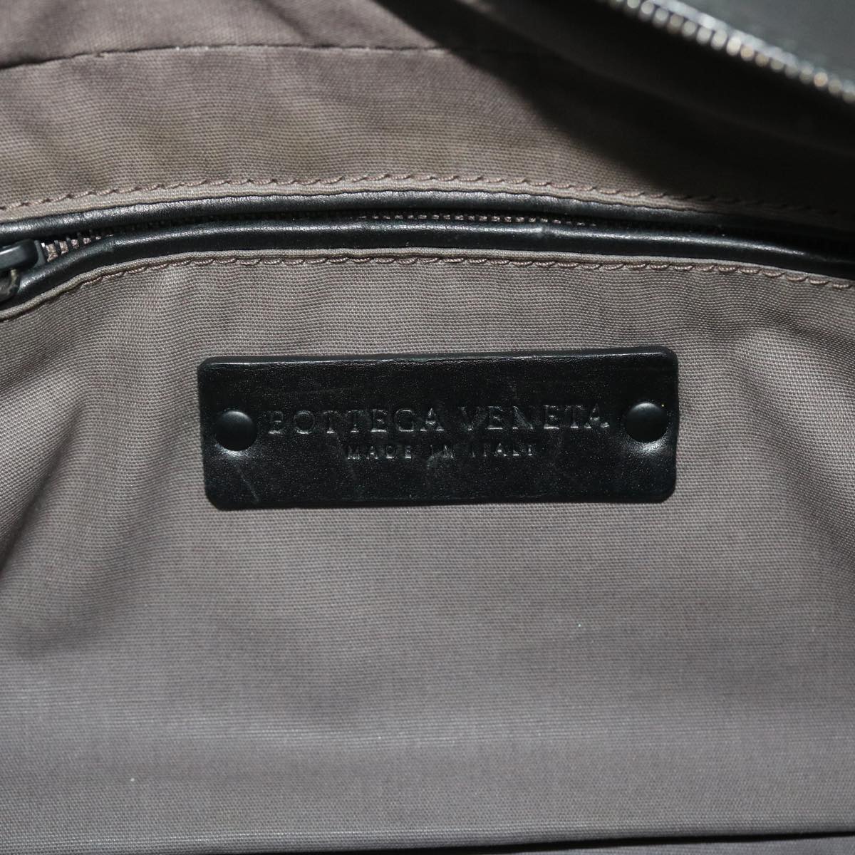 BOTTEGA VENETA INTRECCIATO Clutch Bag Leather Black Auth fm2718