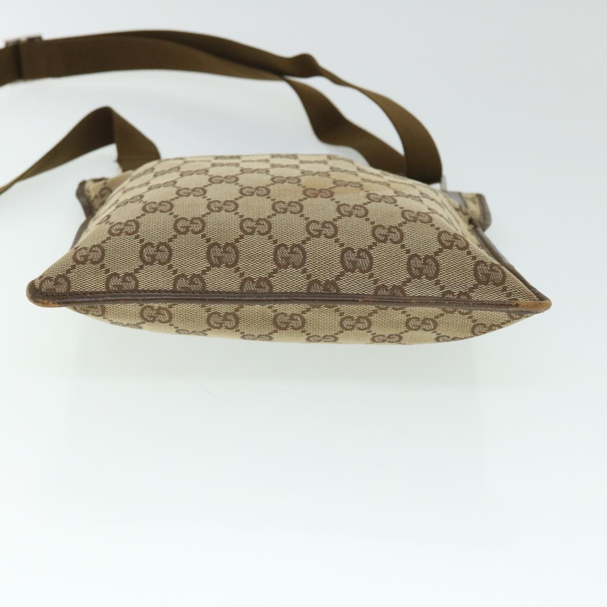 GUCCI GG Canvas Shoulder Bag Beige Brown 27639 Auth fm2740