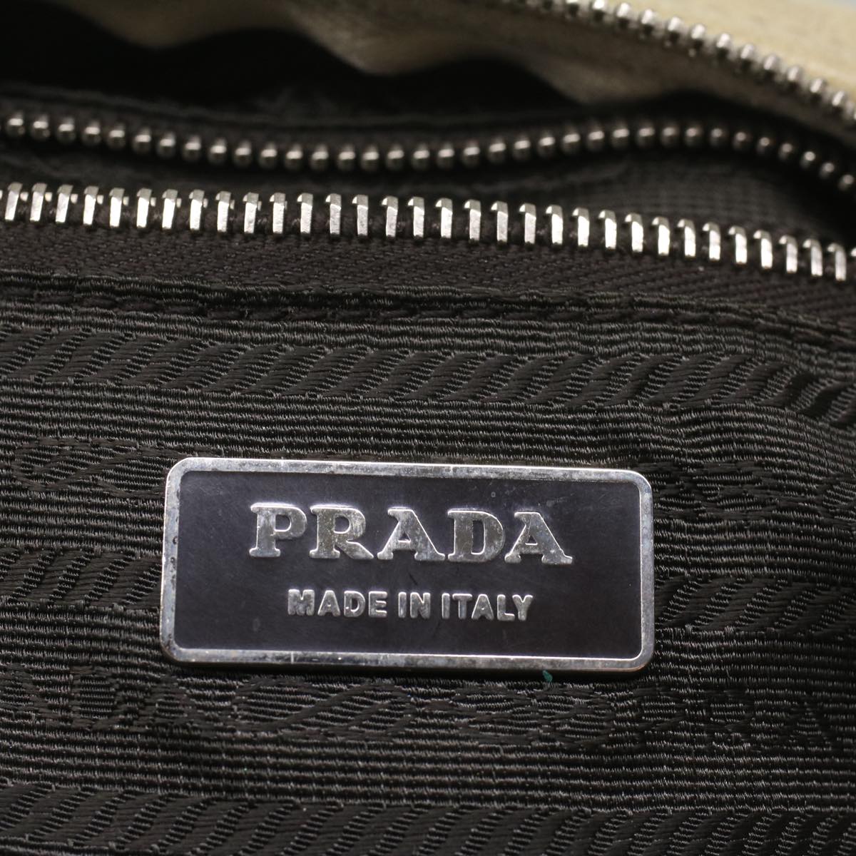 PRADA Hand Bag Leather Beige Auth fm2761