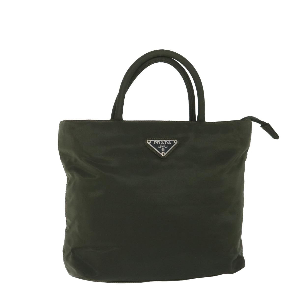 PRADA Hand Bag Nylon Green Auth fm2766