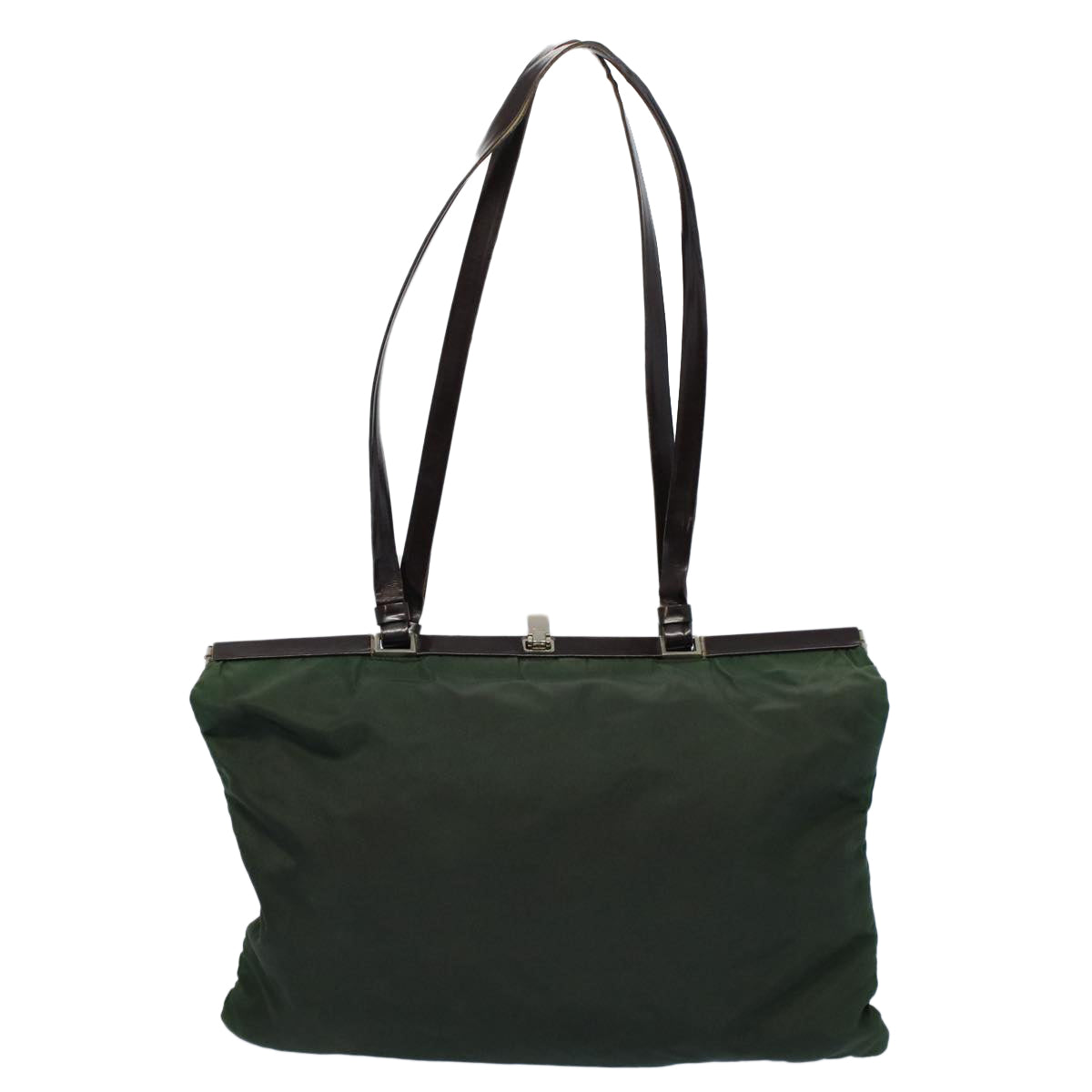 PRADA Tote Bag Nylon Green Auth fm2770