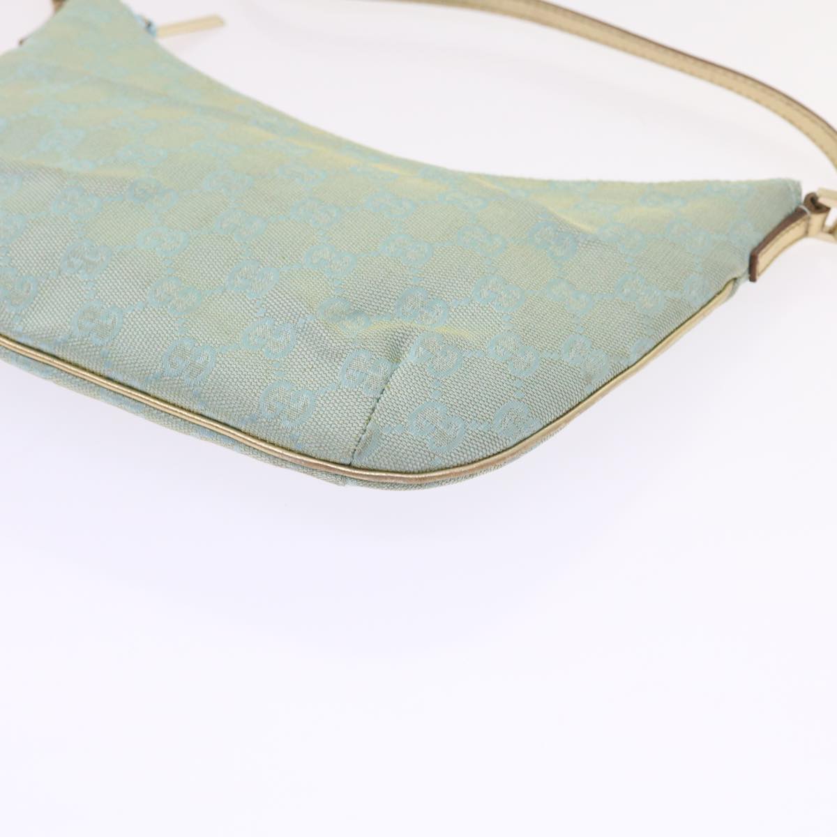 GUCCI GG Canvas Accessory Pouch Turquoise Blue 005 0813 Auth fm2785