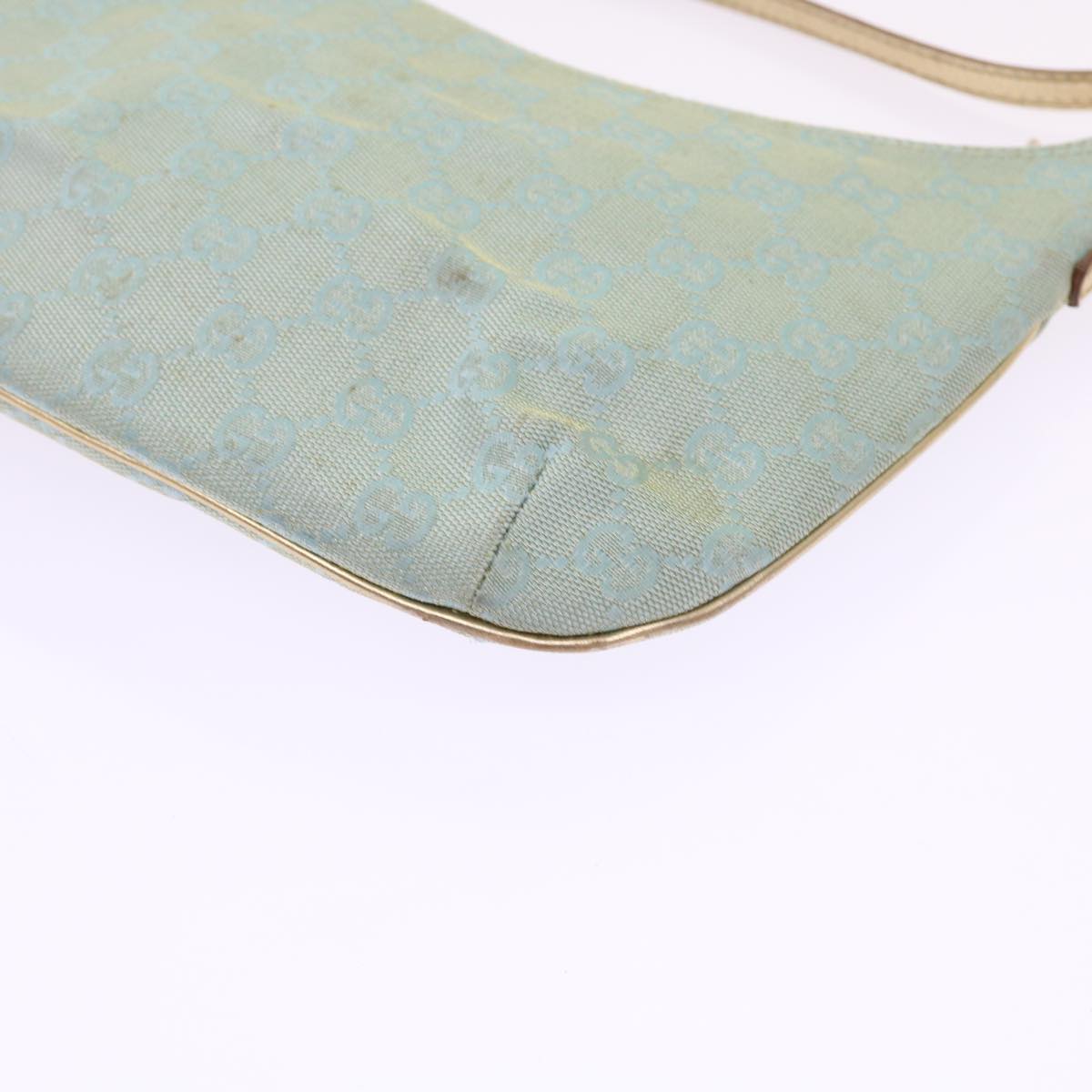 GUCCI GG Canvas Accessory Pouch Turquoise Blue 005 0813 Auth fm2785