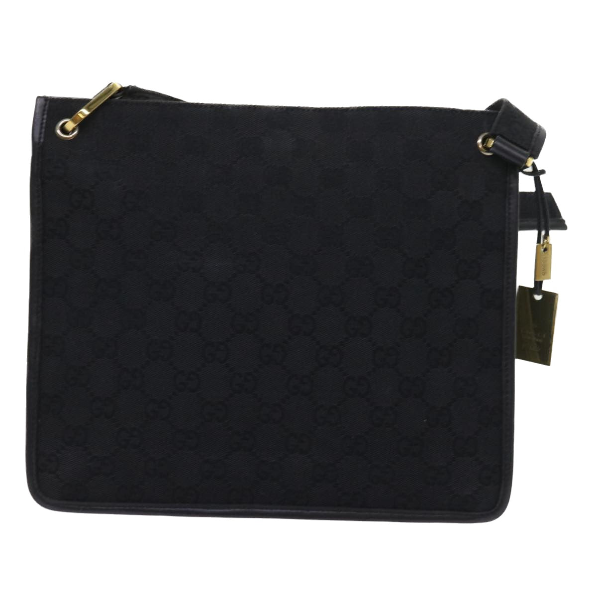 GUCCI GG Canvas Shoulder Bag Black 91762 Auth fm2789