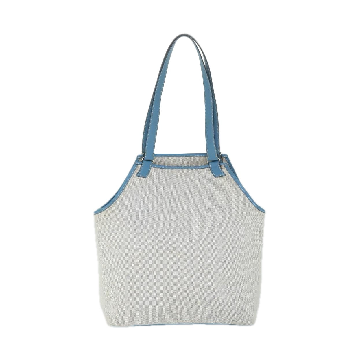 HERMES Giardinier PM Tote Bag Canvas Blue Gray Auth fm2836