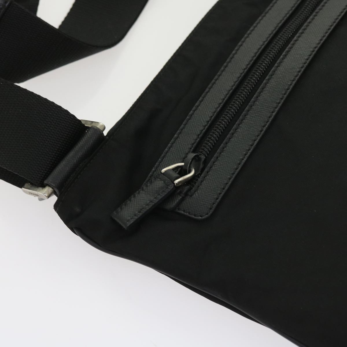 PRADA Shoulder Bag Nylon Black Auth fm2842