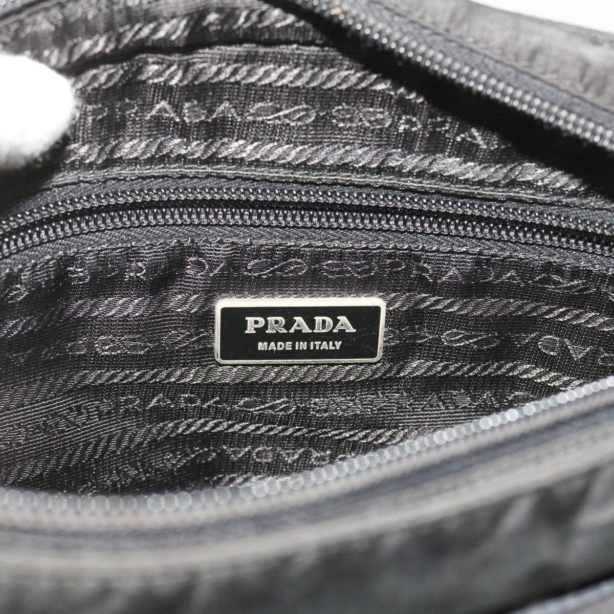 PRADA Shoulder Bag Nylon Black Auth fm2842