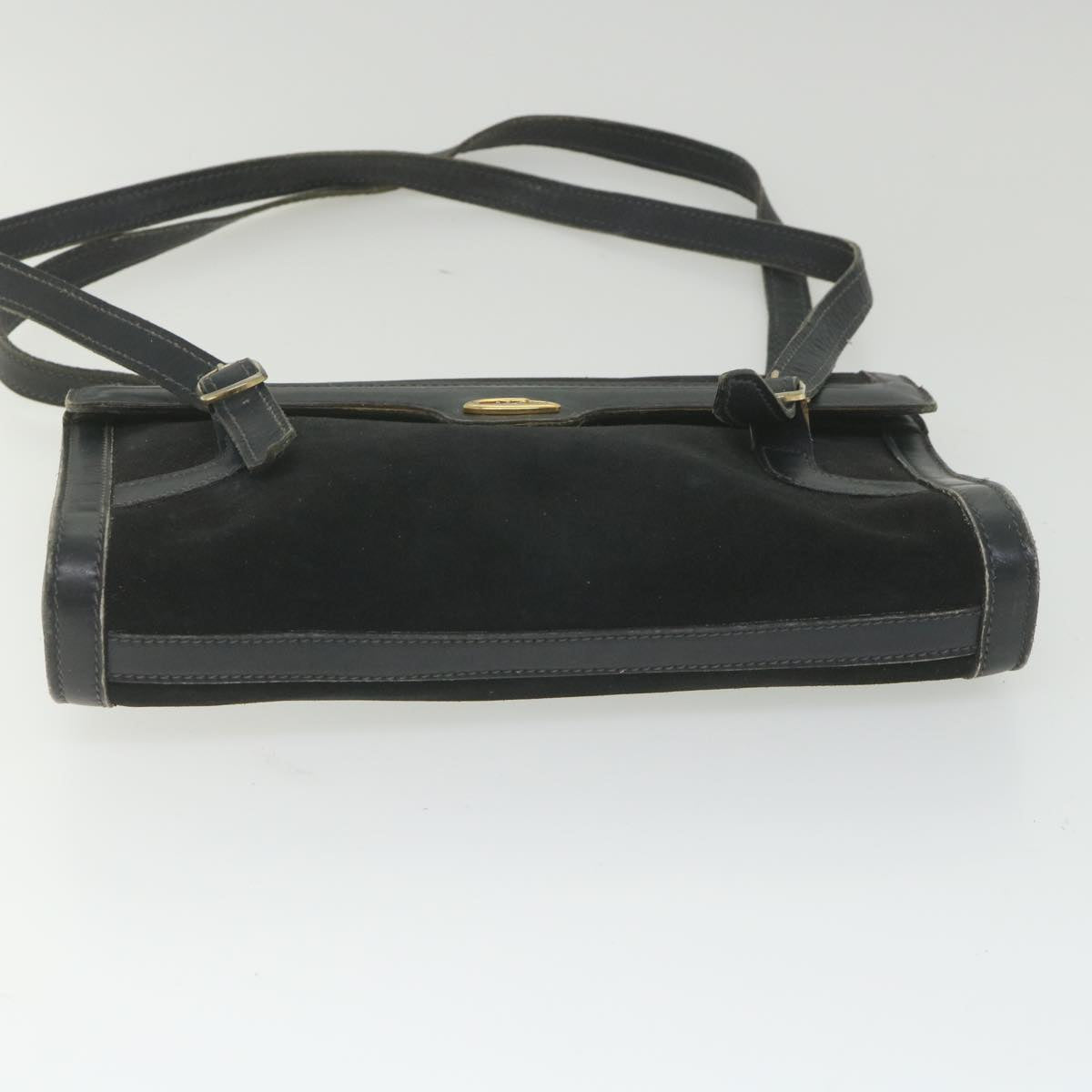 GUCCI Shoulder Bag Suede Black Auth fm2881