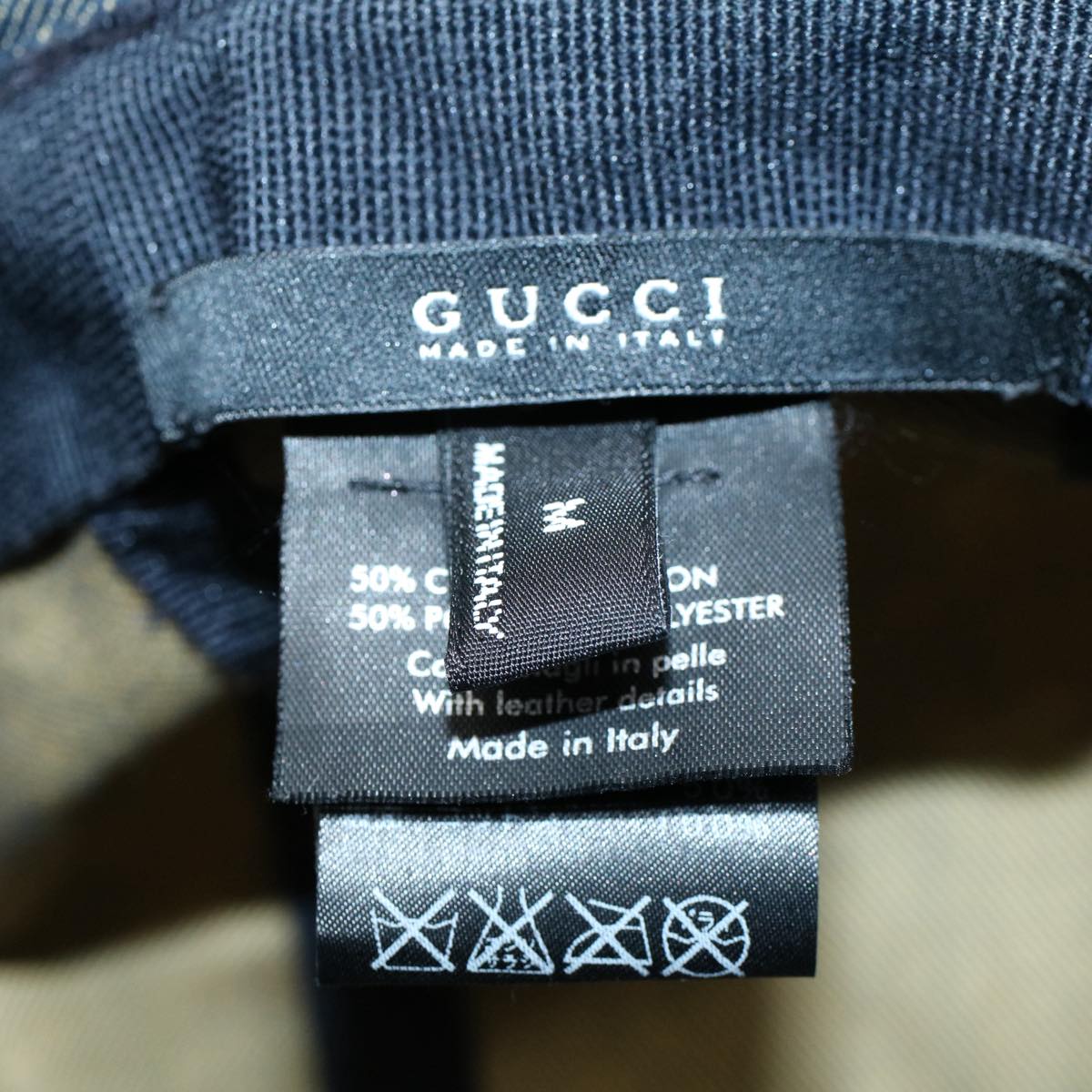 GUCCI GG Canvas Hat M Blue Beige Auth fm2900