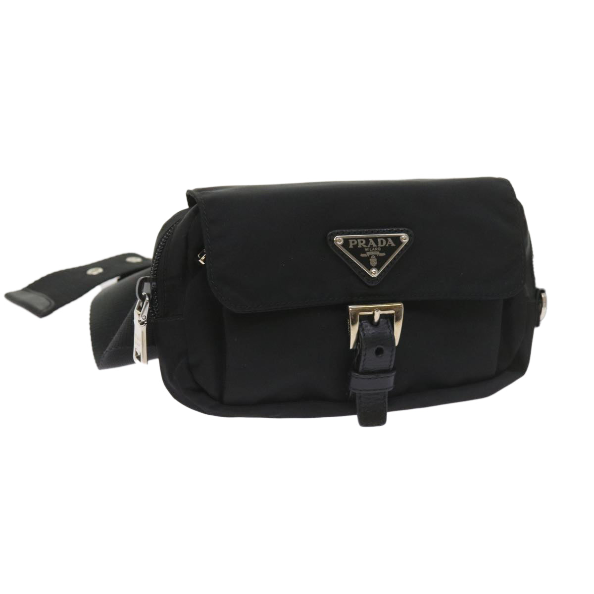 PRADA Waist bag Nylon Black Auth fm2924