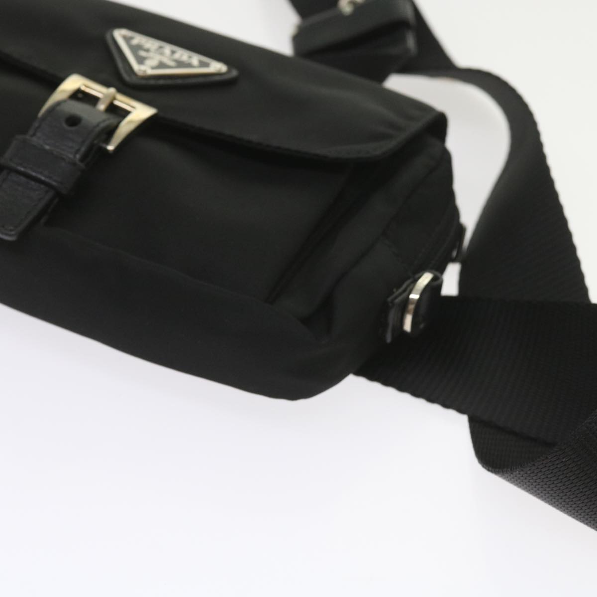 PRADA Waist bag Nylon Black Auth fm2924