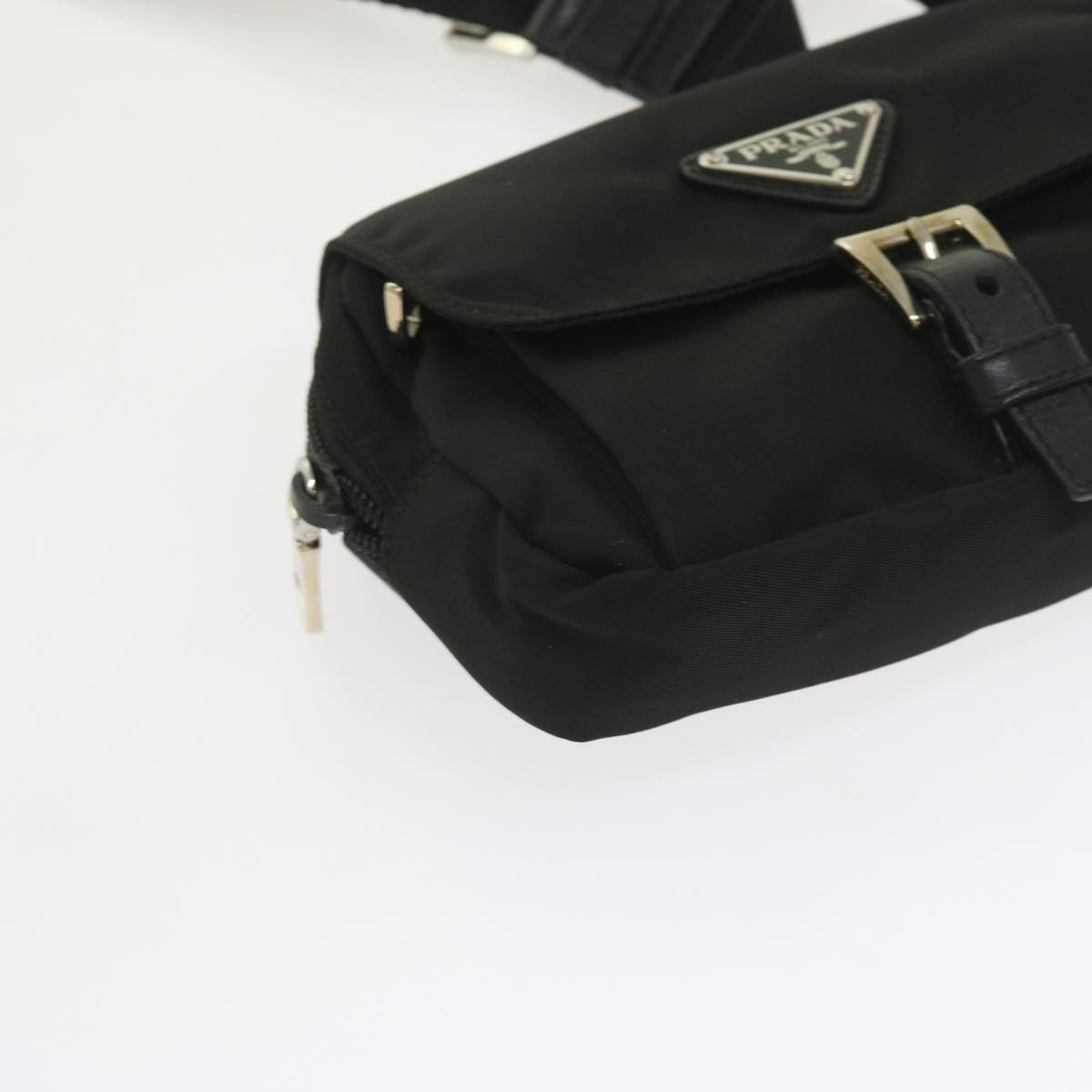 PRADA Waist bag Nylon Black Auth fm2924