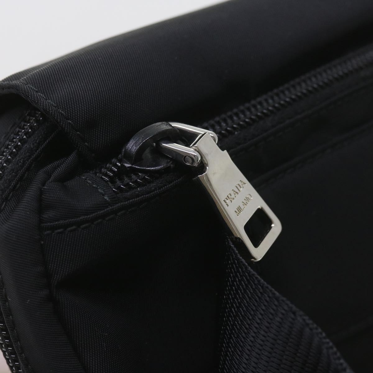 PRADA Waist bag Nylon Black Auth fm2924