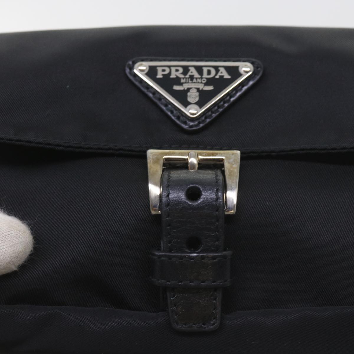 PRADA Waist bag Nylon Black Auth fm2924