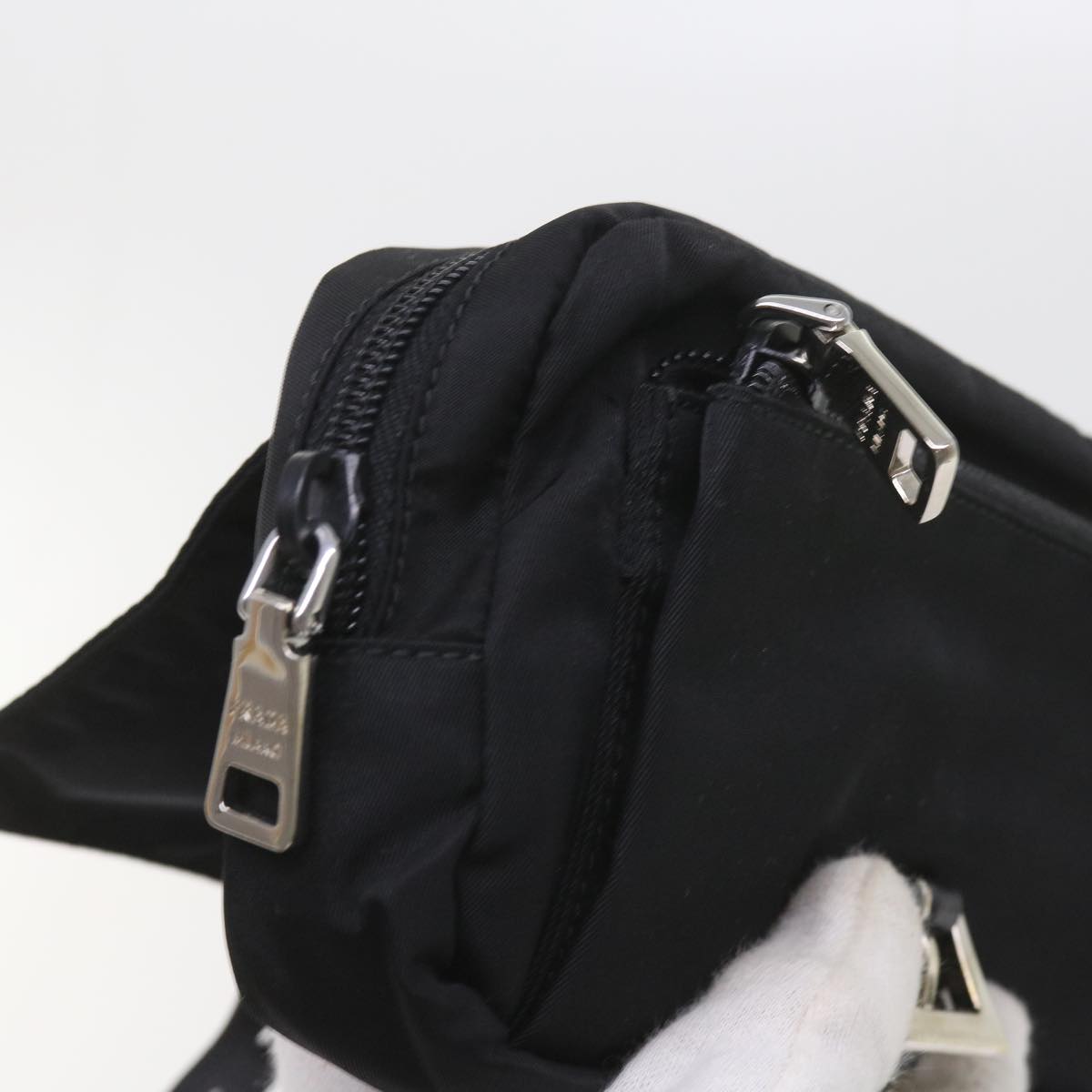 PRADA Waist bag Nylon Black Auth fm2924