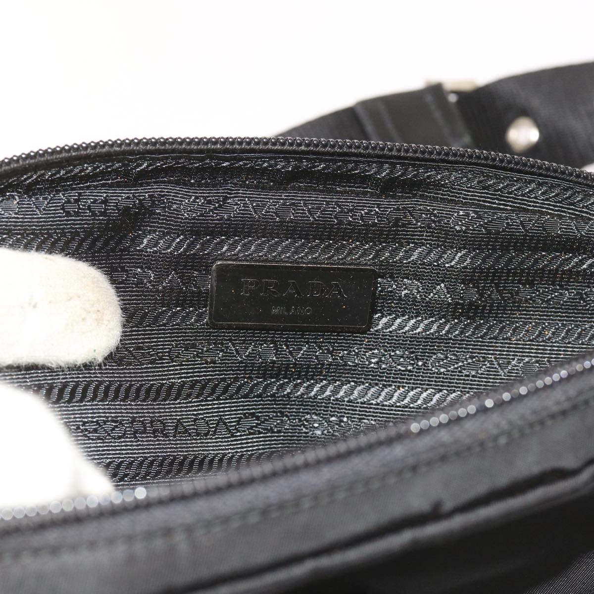 PRADA Waist bag Nylon Black Auth fm2924