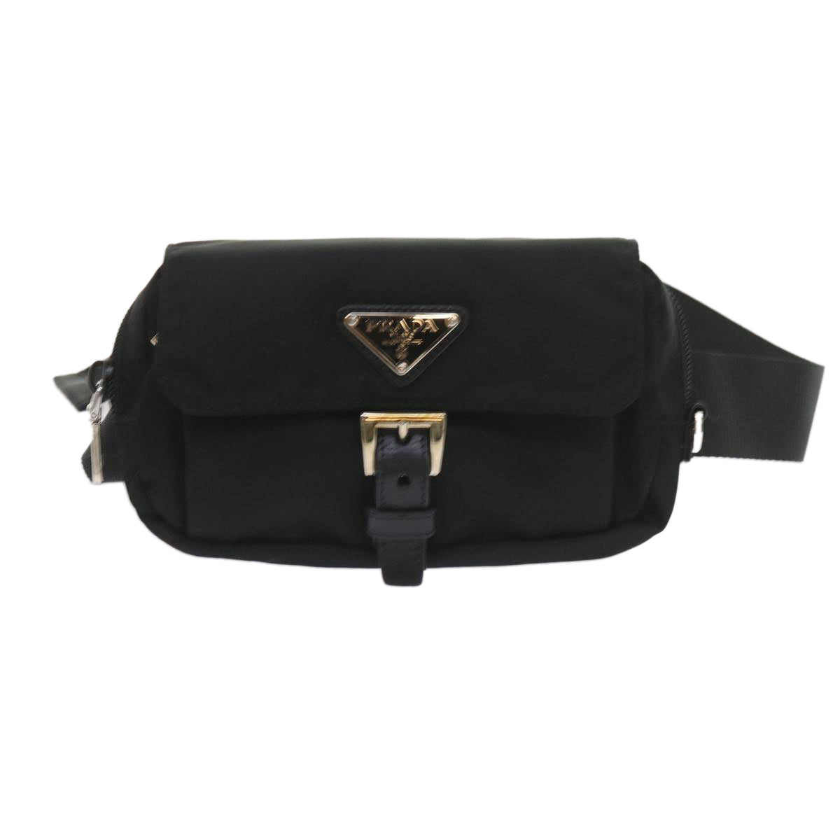 PRADA Waist bag Nylon Black Auth fm2924