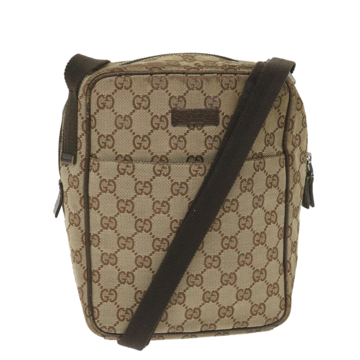 GUCCI GG Canvas Shoulder Bag Beige 122759 Auth fm2942