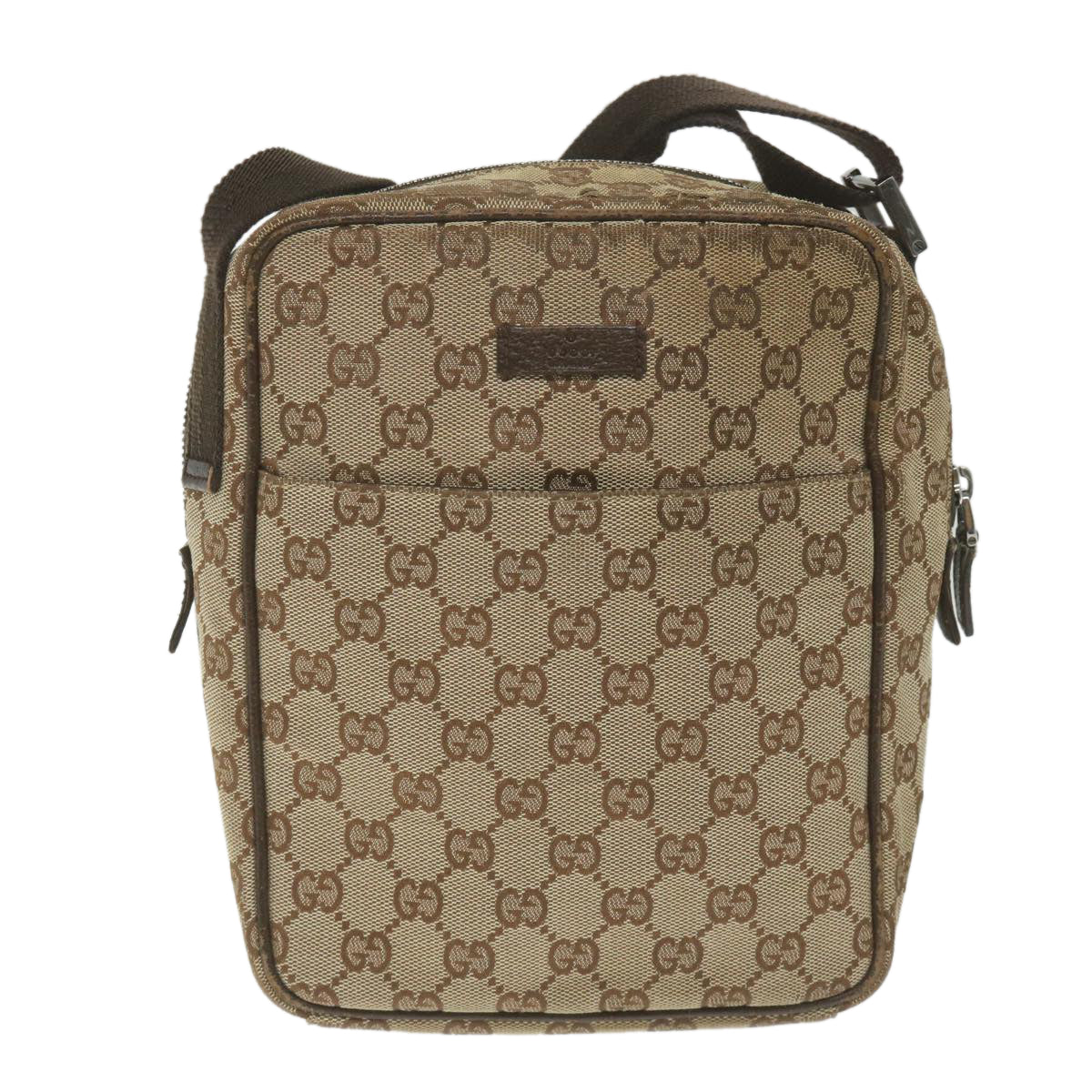 GUCCI GG Canvas Shoulder Bag Beige 122759 Auth fm2942