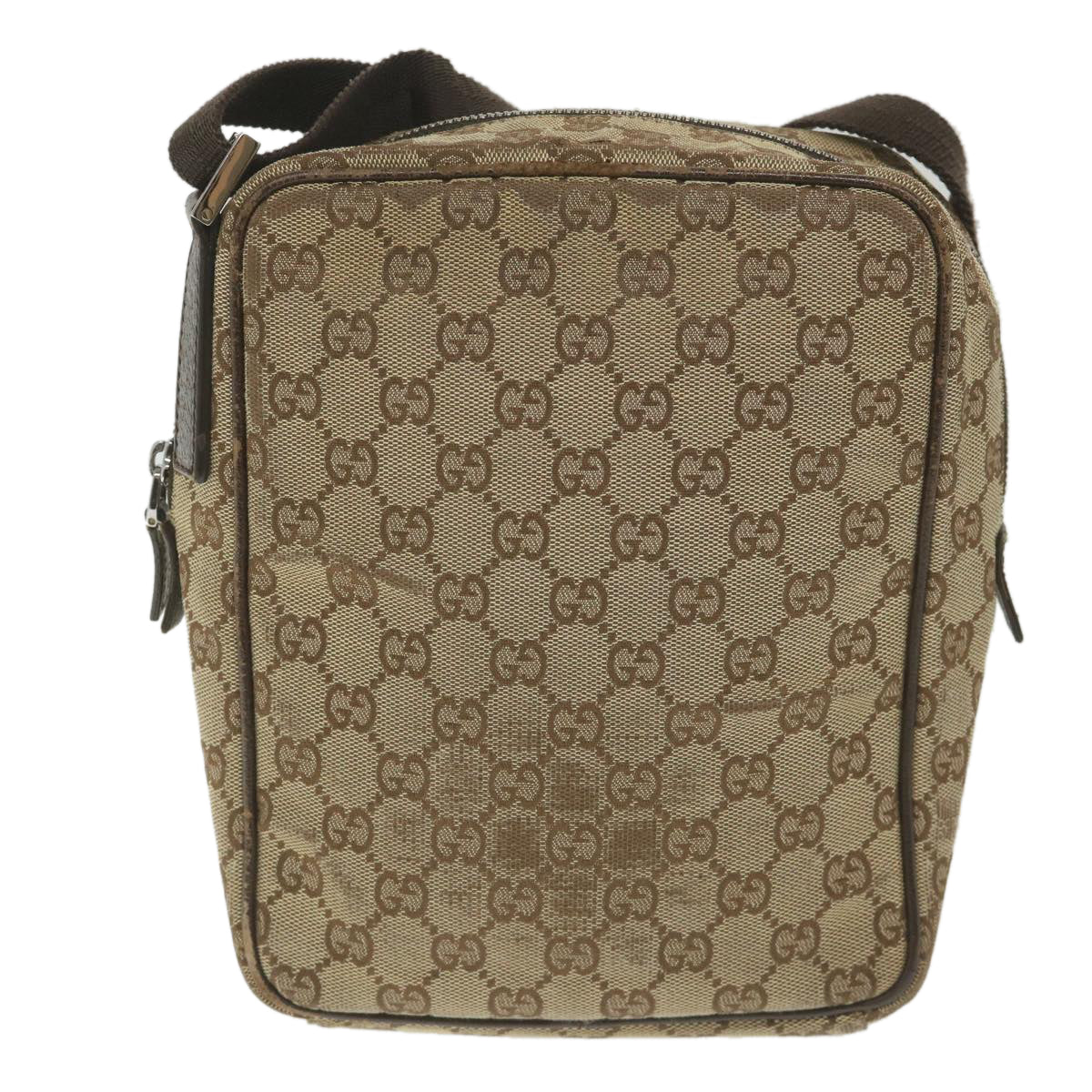 GUCCI GG Canvas Shoulder Bag Beige 122759 Auth fm2942