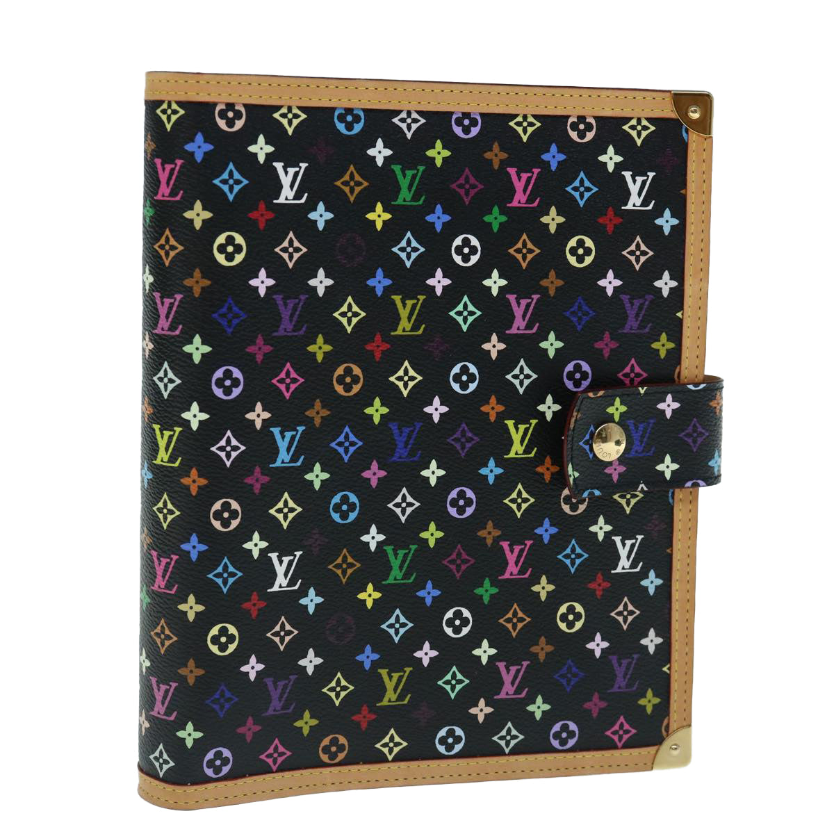 LOUIS VUITTON Multicolor Agenda GM Day Planner Cover Black R20893 Auth fm3102A