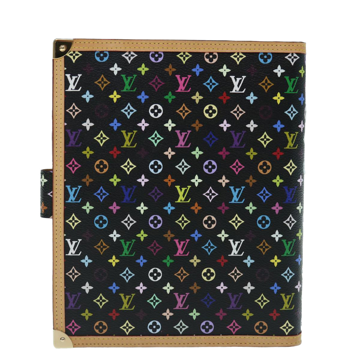 LOUIS VUITTON Multicolor Agenda GM Day Planner Cover Black R20893 Auth fm3102A