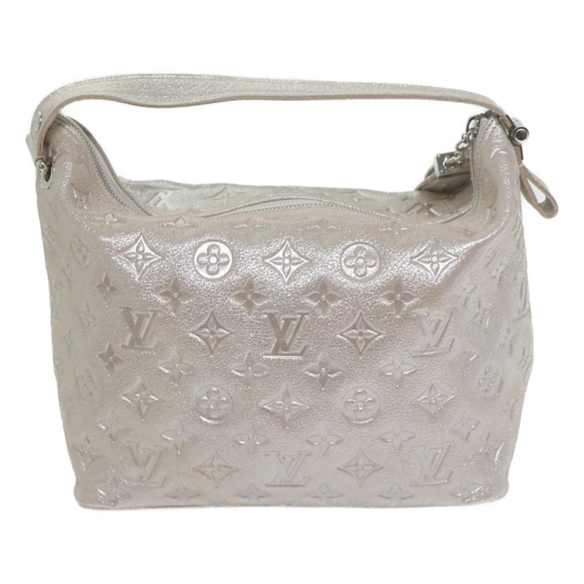 LOUIS VUITTON Monogram Shimmer Halo Hand Bag Silver Argent M95819 LV Auth fm3129