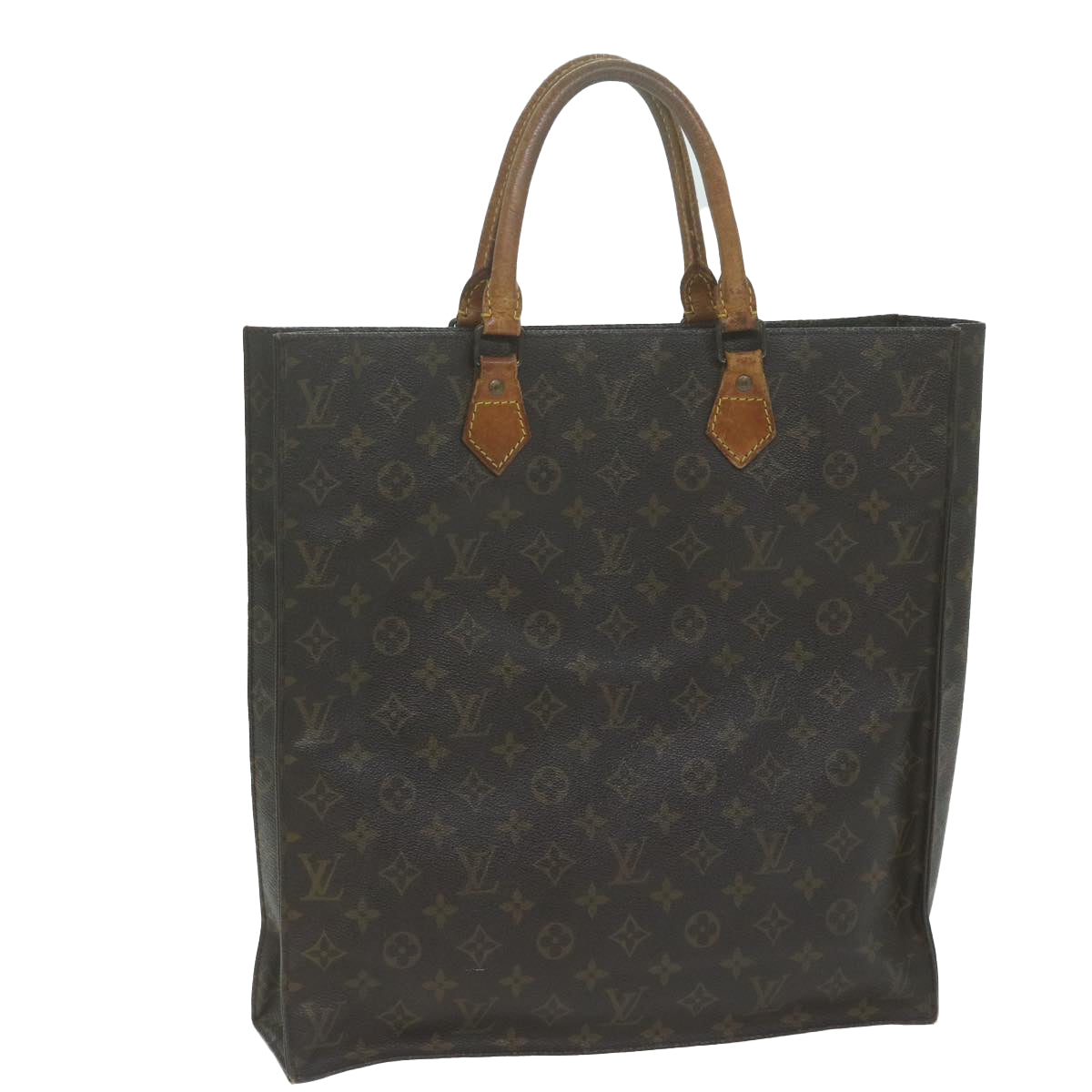 LOUIS VUITTON Monogram Sac Plat Hand Bag M51140 LV Auth fm3132