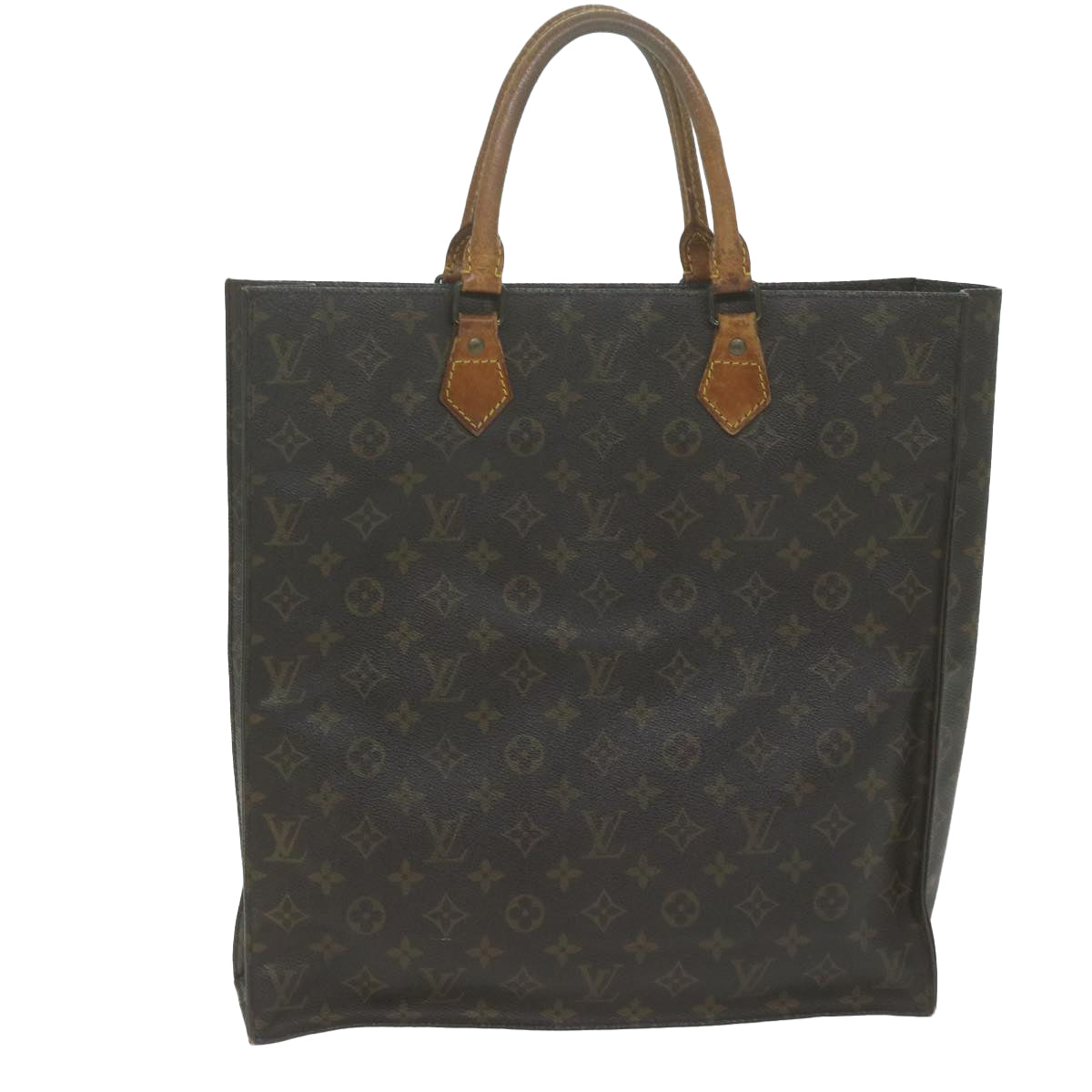 LOUIS VUITTON Monogram Sac Plat Hand Bag M51140 LV Auth fm3132