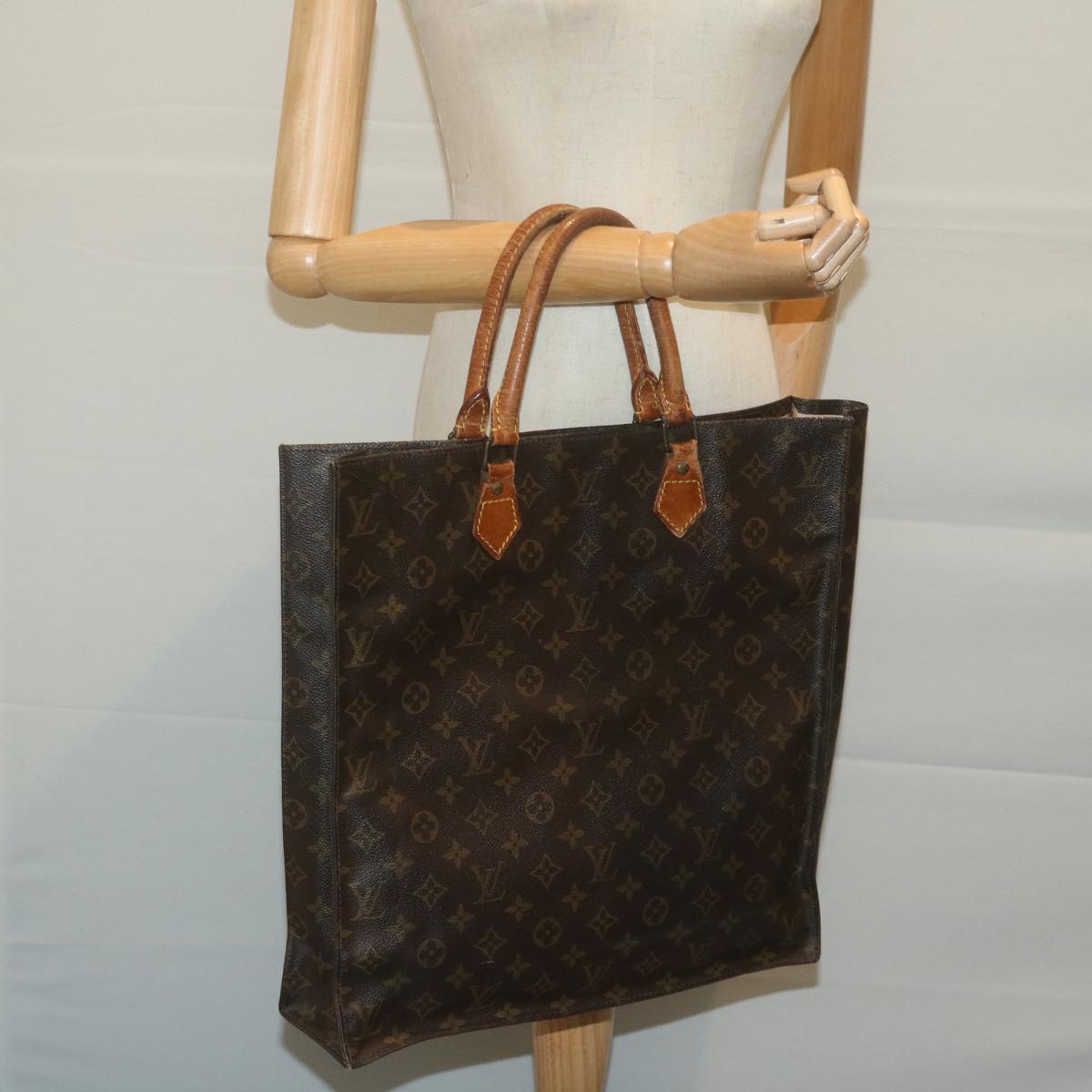 LOUIS VUITTON Monogram Sac Plat Hand Bag M51140 LV Auth fm3132