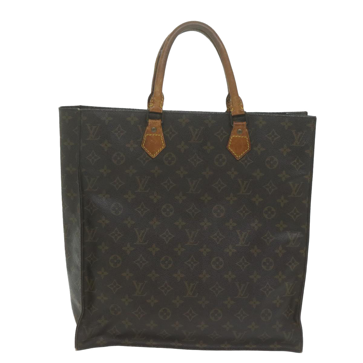 LOUIS VUITTON Monogram Sac Plat Hand Bag M51140 LV Auth fm3132