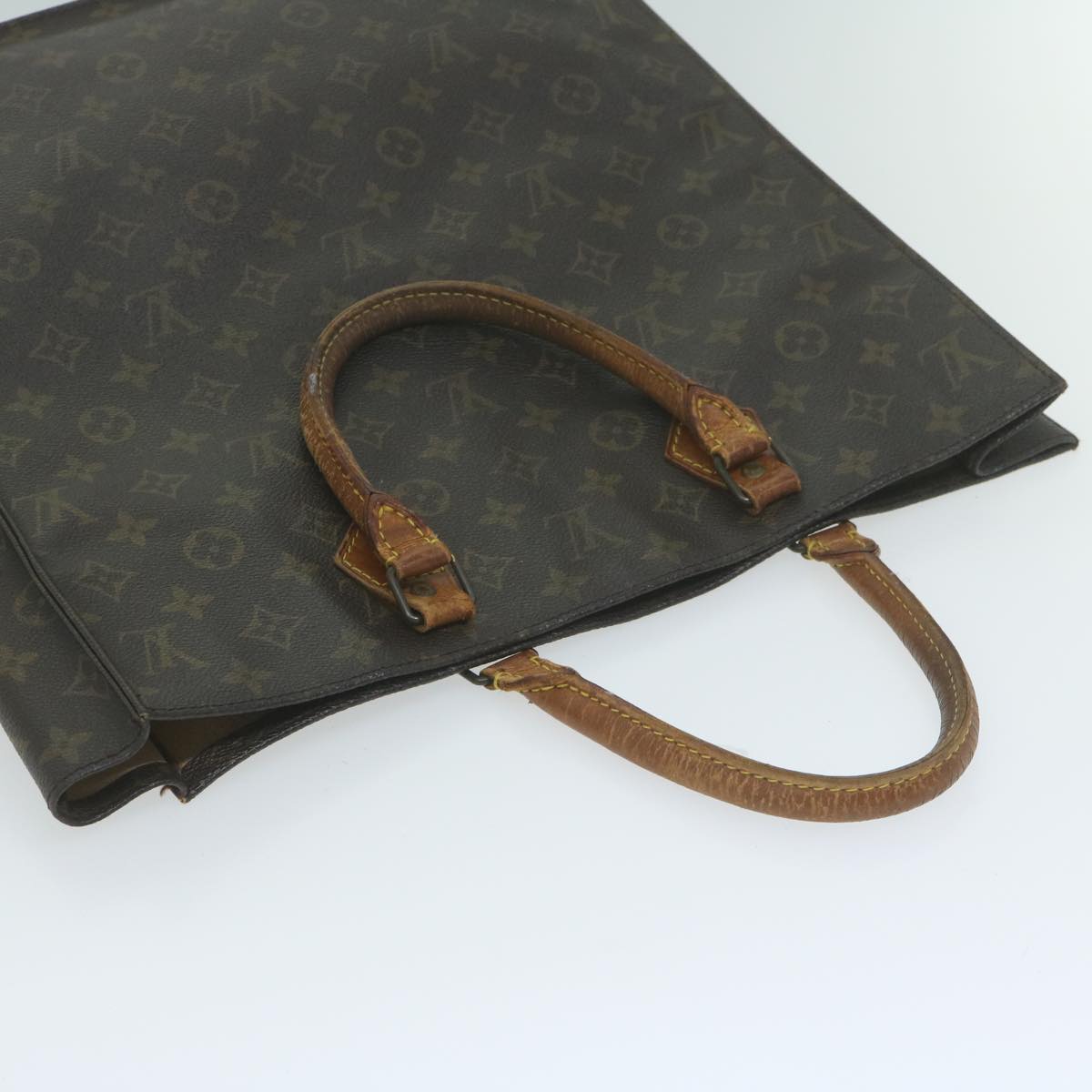 LOUIS VUITTON Monogram Sac Plat Hand Bag M51140 LV Auth fm3132