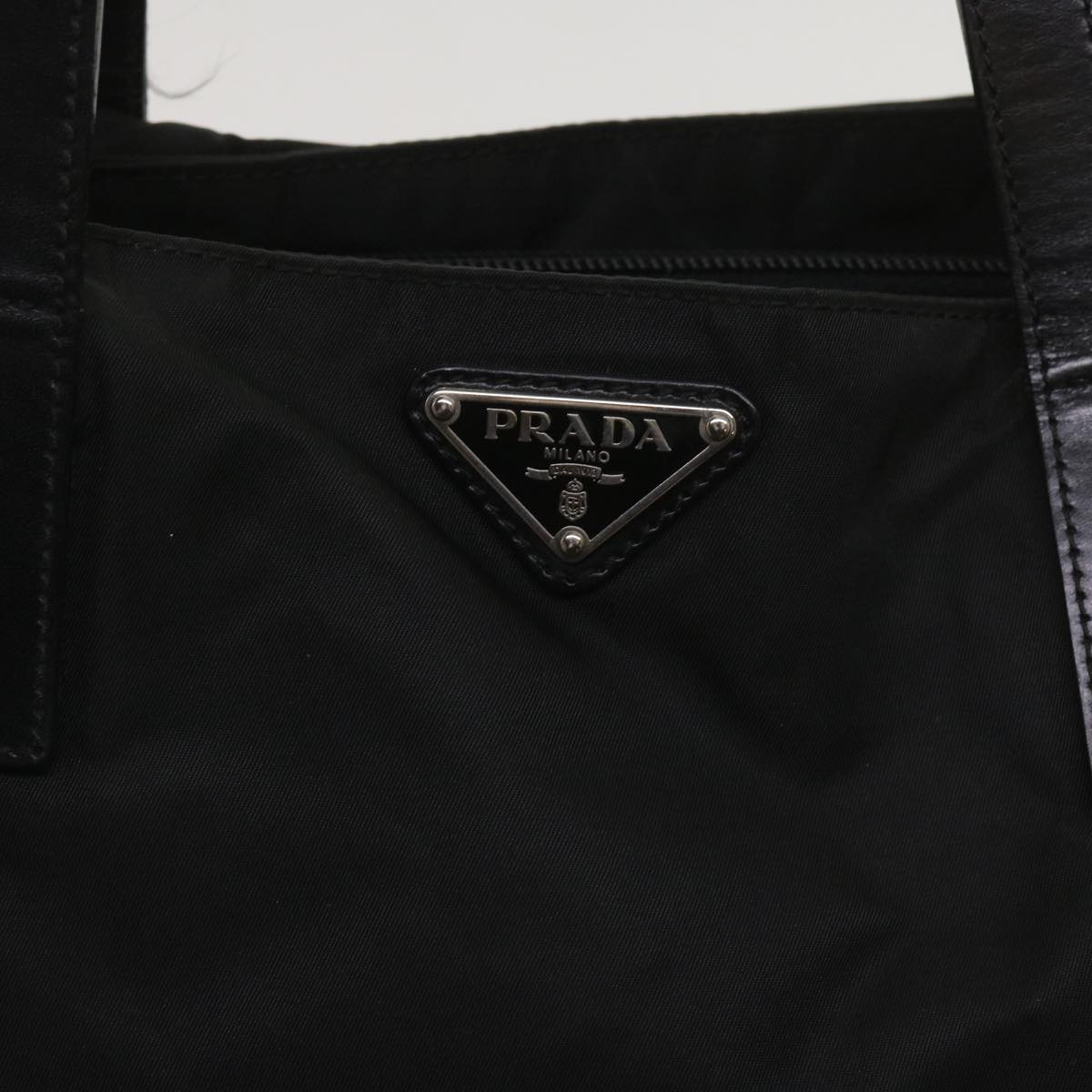 PRADA Tote Bag Nylon Black Auth fm3151