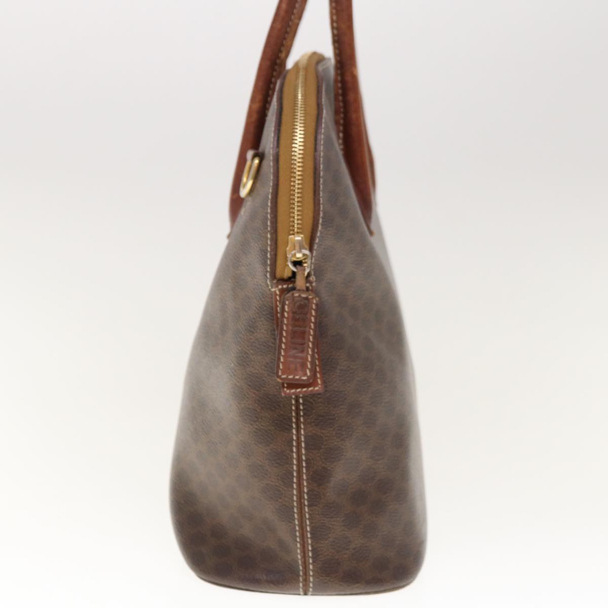 CELINE Macadam Canvas Hand Bag PVC Brown Auth fm3172