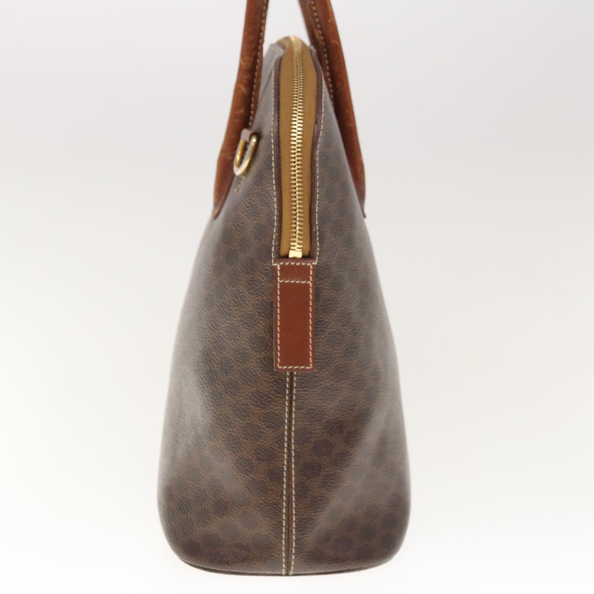 CELINE Macadam Canvas Hand Bag PVC Brown Auth fm3172