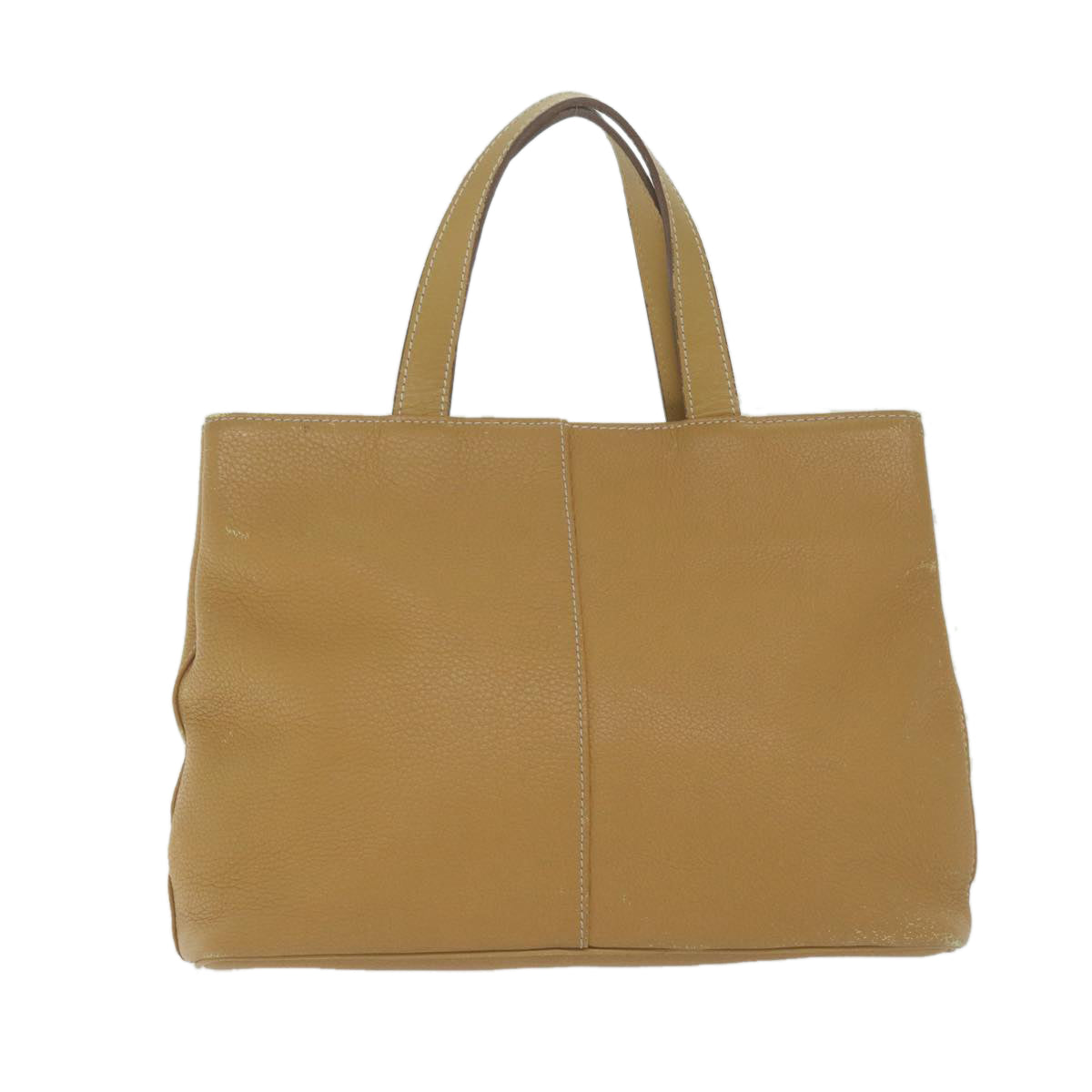 Burberrys Tote Bag Leather Beige Auth fm3177