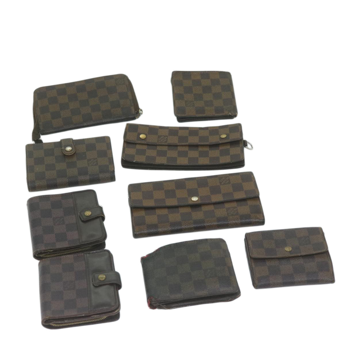 LOUIS VUITTON Damier Ebene Wallet 9Set LV Auth fm3188